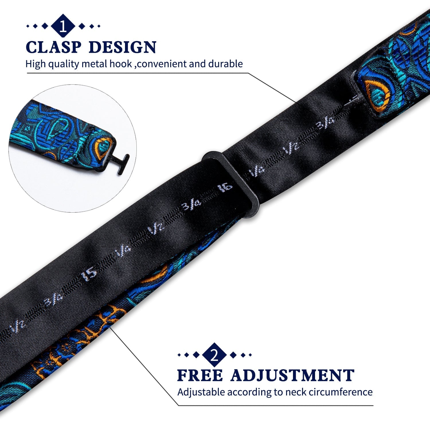 GentCrest Blue Paisley Bowtie Set - Image 4
