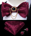 GentCrest Red Paisley Bowtie Set - Image 1