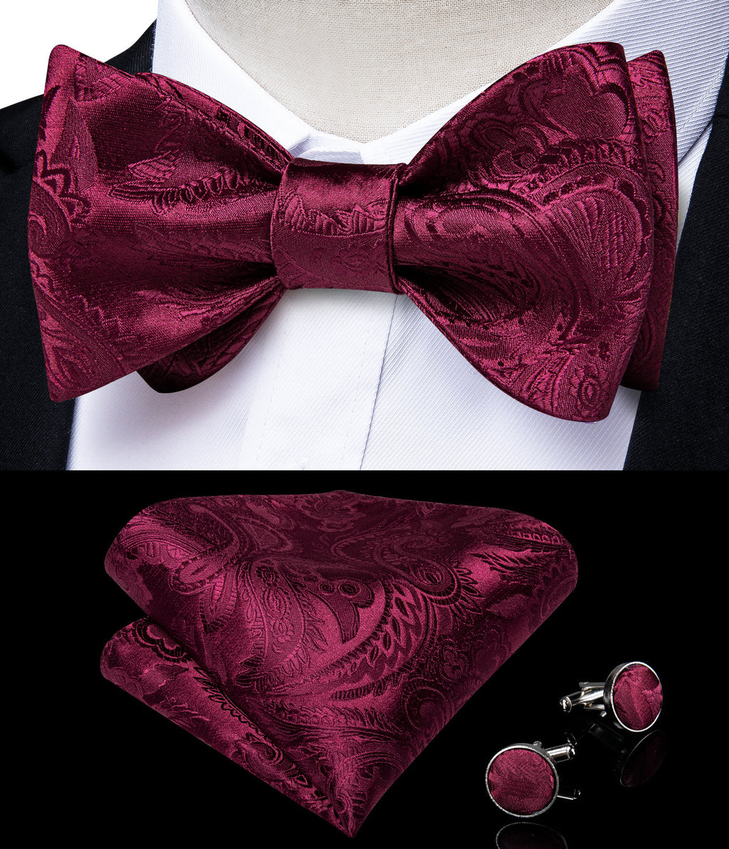 GentCrest Red Paisley Bowtie Set - Image 2
