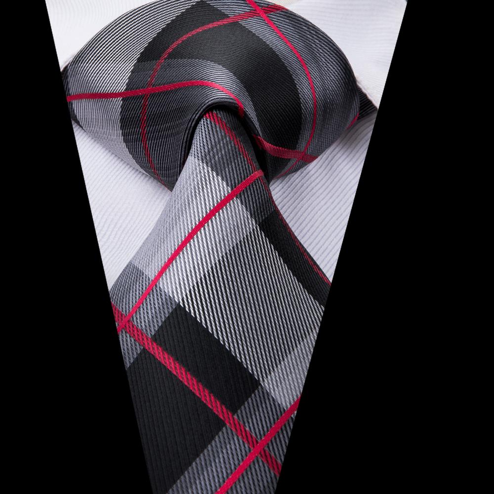 GentCrest Black Plaid Tie Hanky Cufflinks Set - Image 4