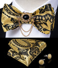GentCrest Black Paisley Bowtie Set - Image 1