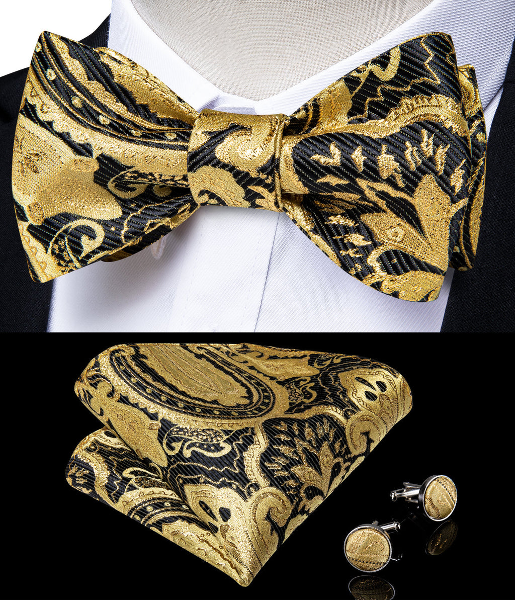 GentCrest Black Paisley Bowtie Set - Image 2