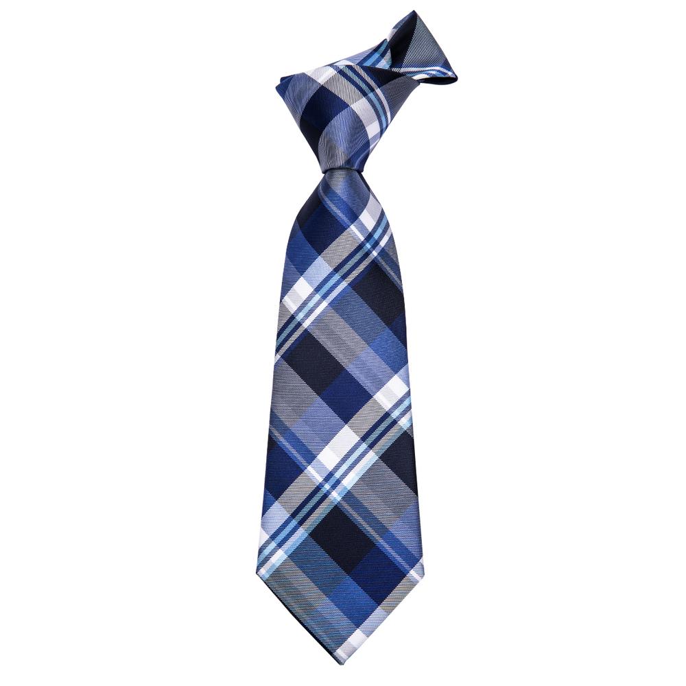 GentCrest Blue Plaid Tie Hanky Cufflinks Set - Image 4