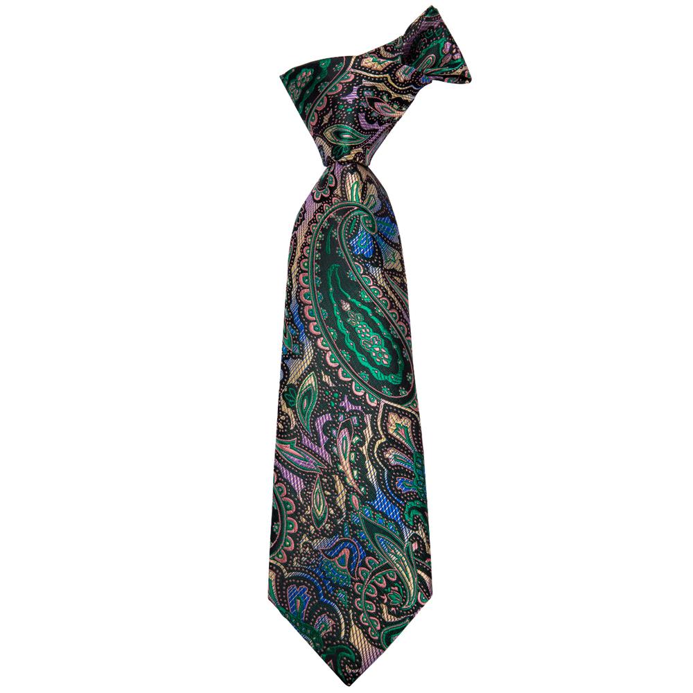 GentCrest Black Paisley Tie Hanky Cufflinks Set - Image 7