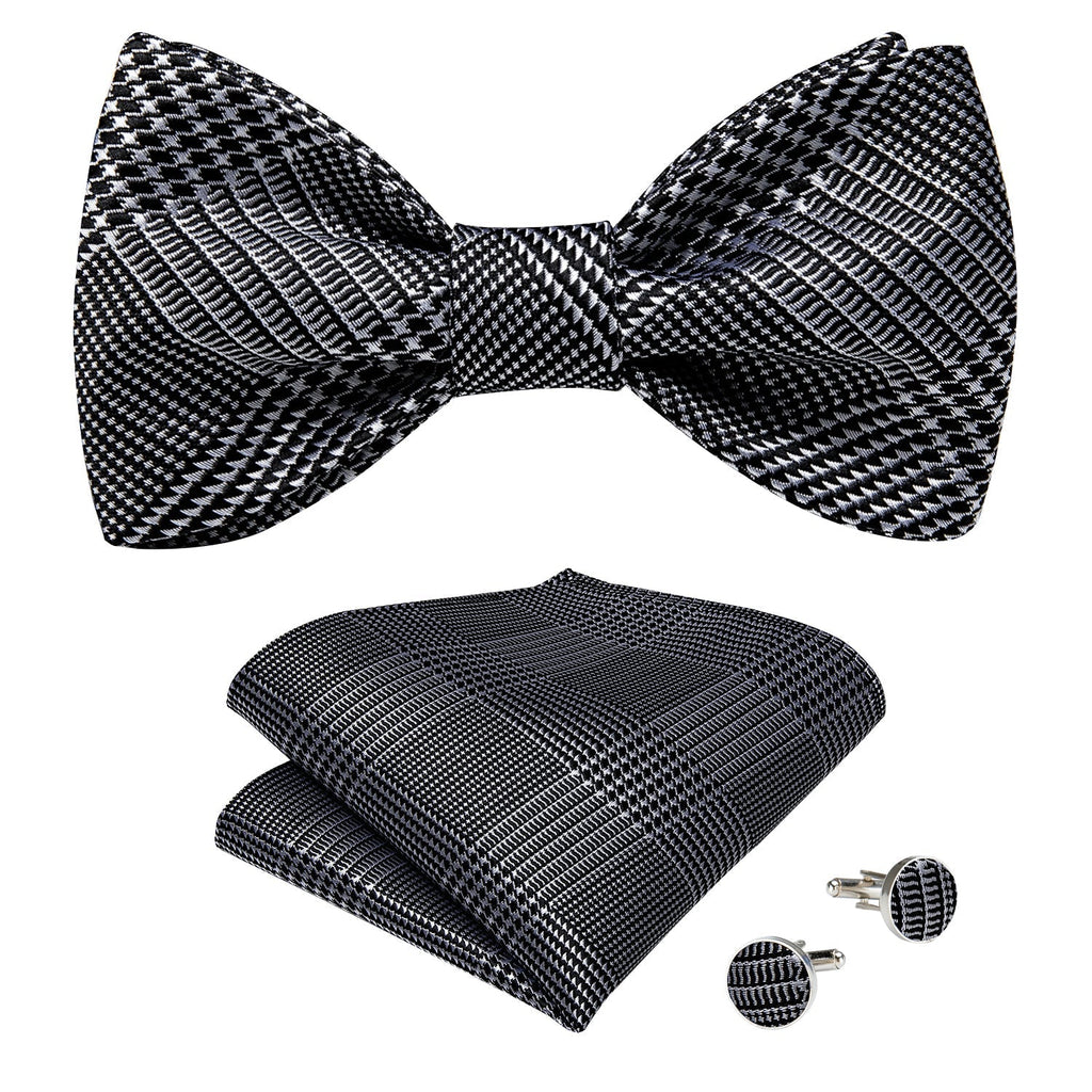 GentCrest Black Plaid Bowtie Set - Image 2