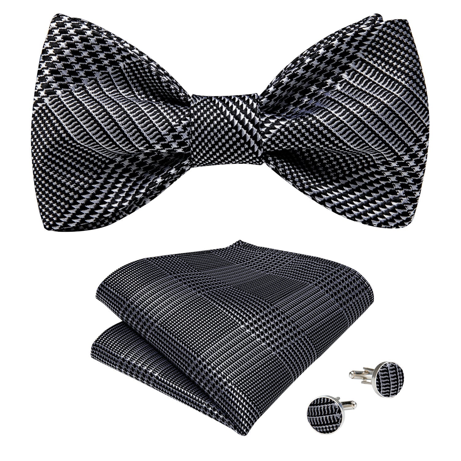 GentCrest Black Plaid Bowtie Set - Image 2