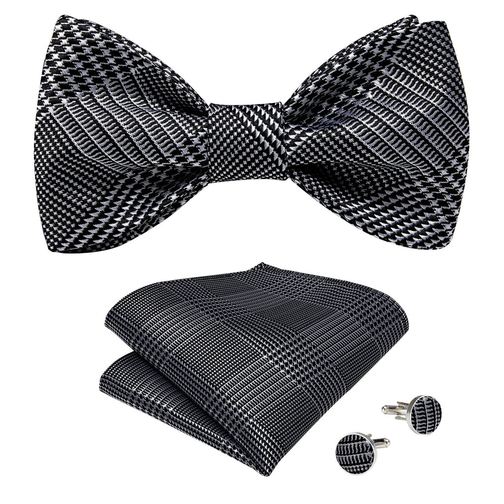 GentCrest Black Plaid Bowtie Set - Image 2