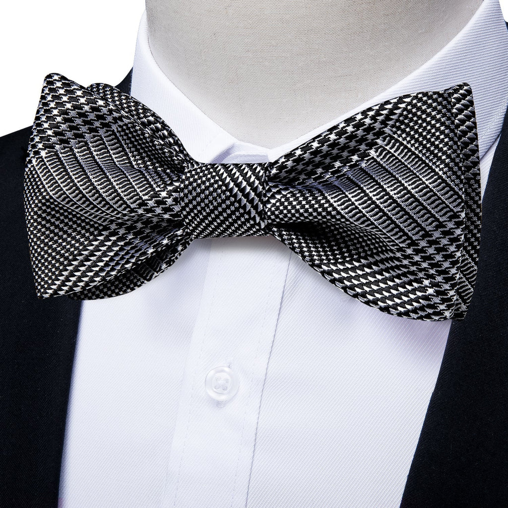 GentCrest Black Plaid Bowtie Set - Image 1