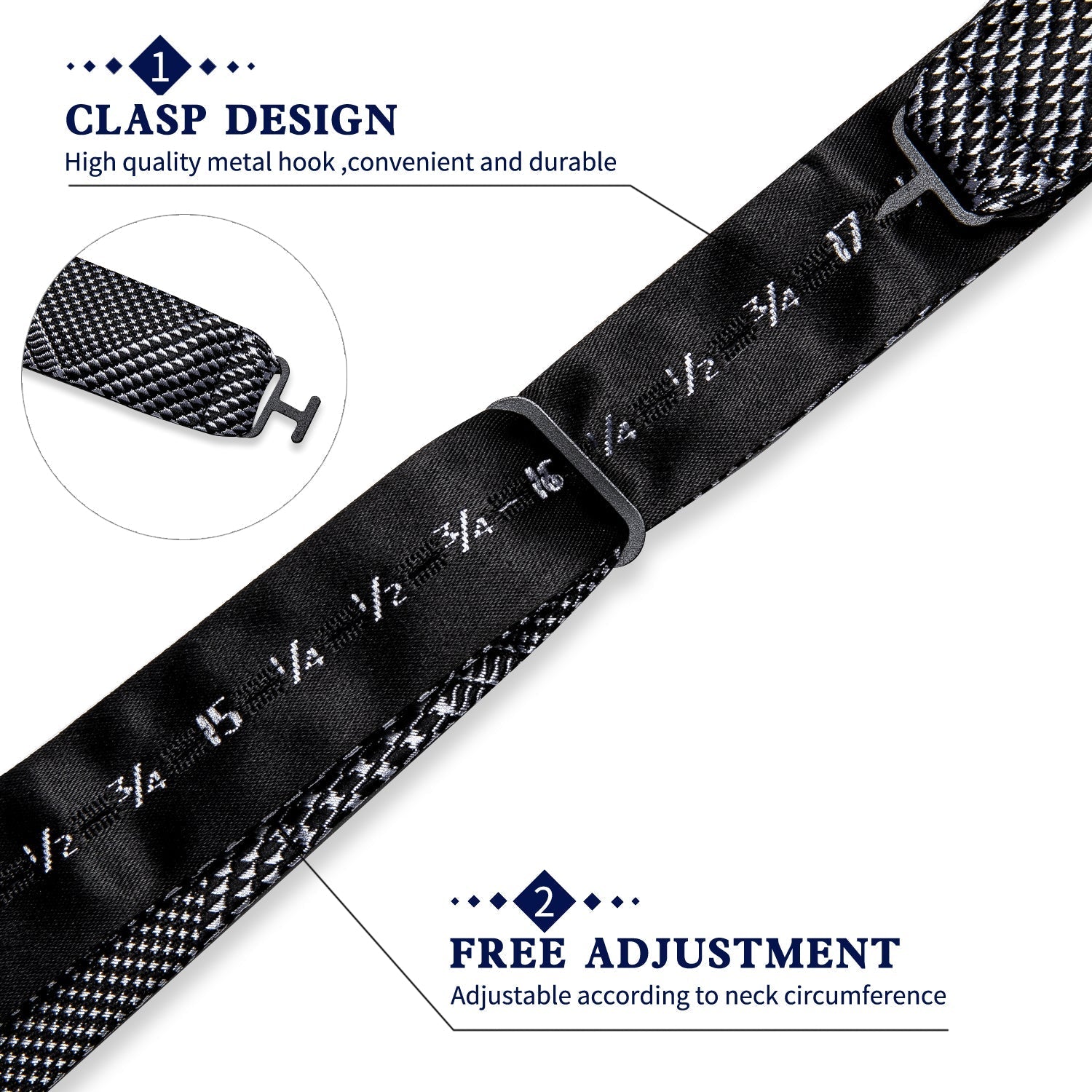 GentCrest Black Plaid Bowtie Set - Image 5