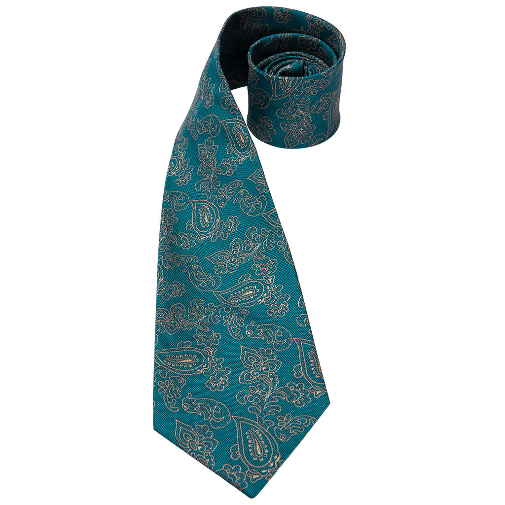 GentCrest Green Floral Tie Hanky Cufflinks Set - Image 4