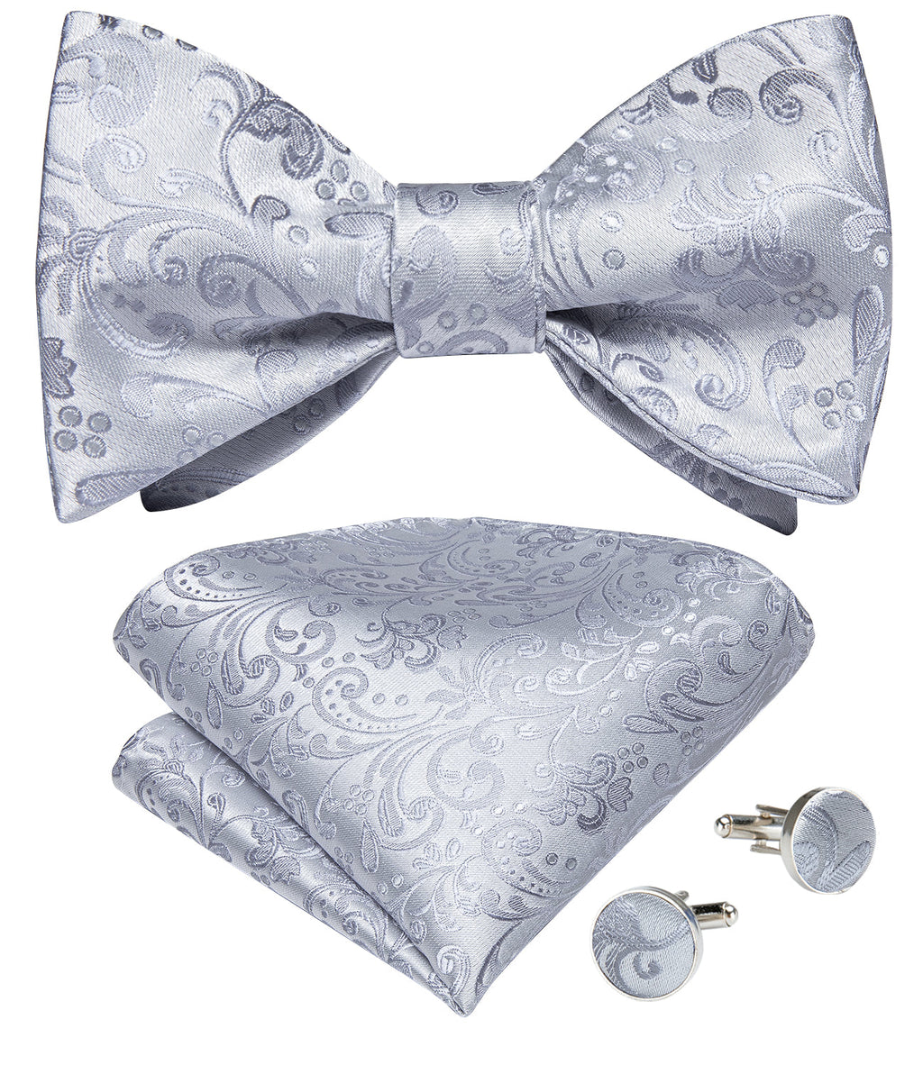 GentCrest Grey Paisley Bowtie Set - Image 2