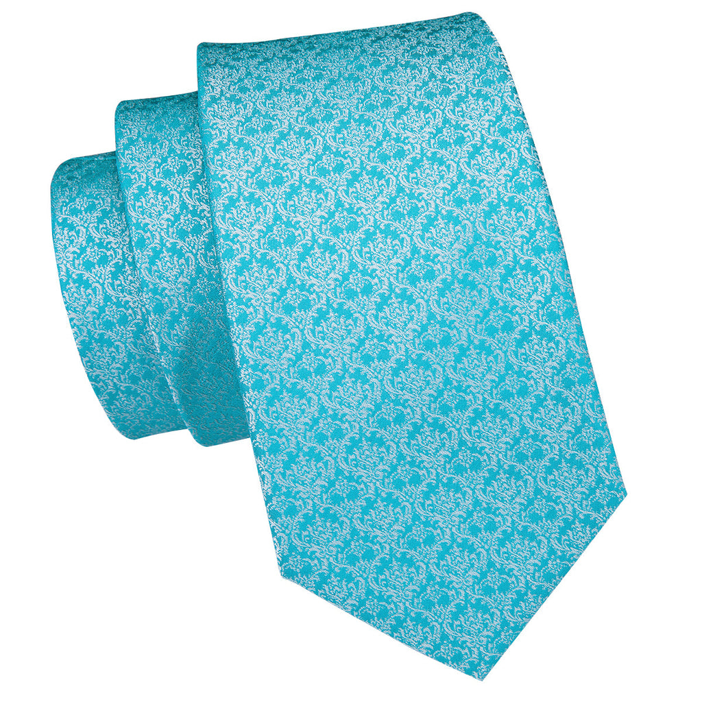 GentCrest Blue Floral Tie Hanky Cufflinks Set - Image 4