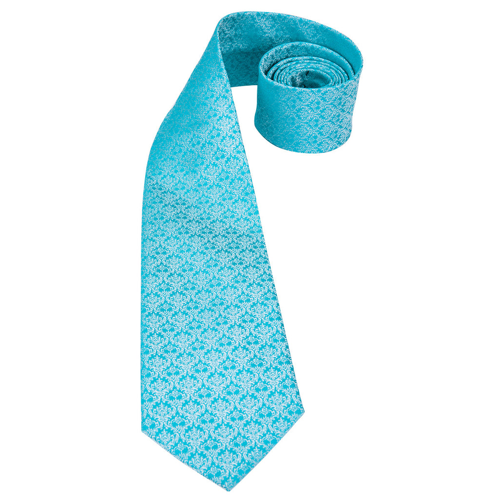 GentCrest Blue Floral Tie Hanky Cufflinks Set - Image 5