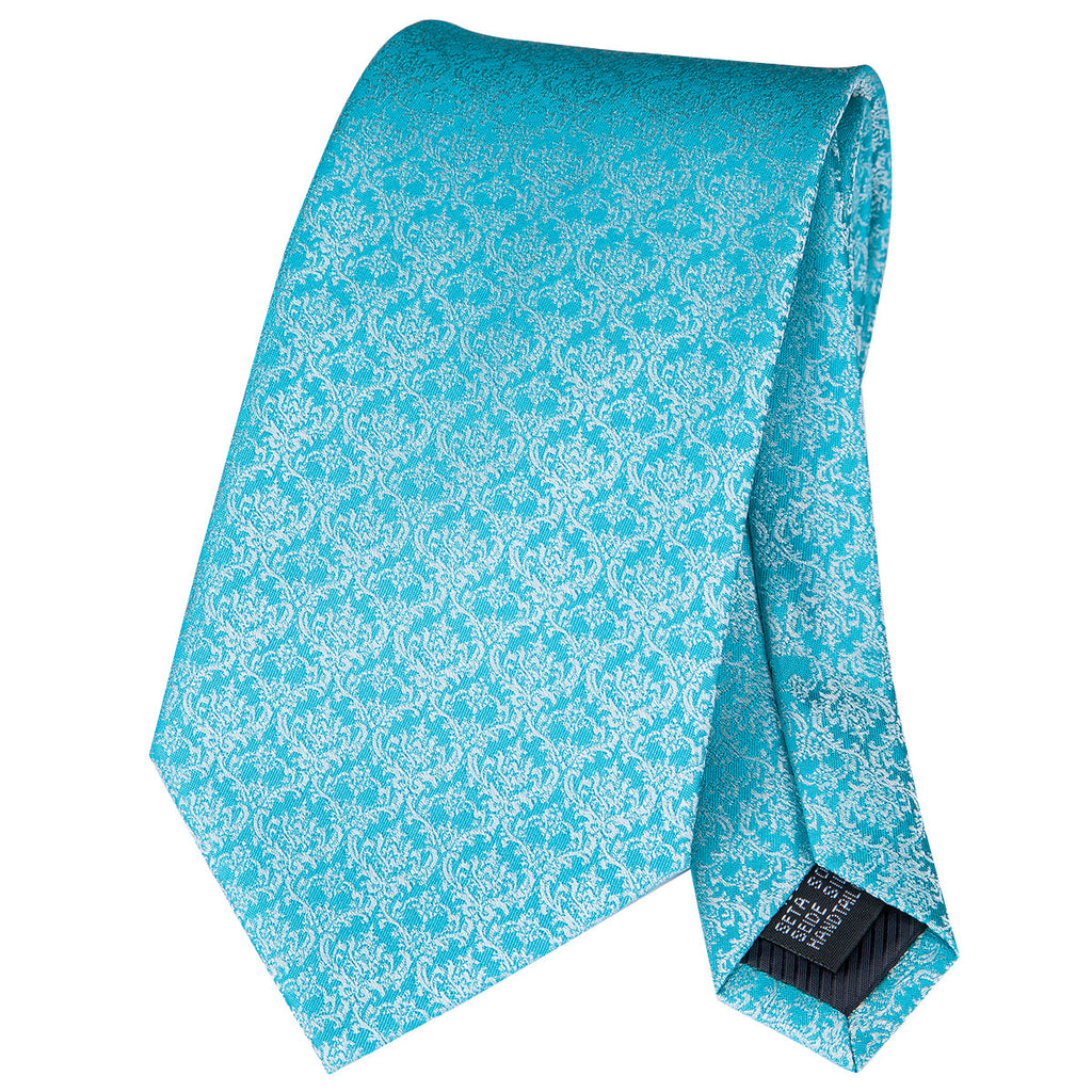 GentCrest Blue Floral Tie Hanky Cufflinks Set - Image 6