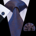 GentCrest Blue Paisley Tie Hanky Cufflinks Set - Image 1