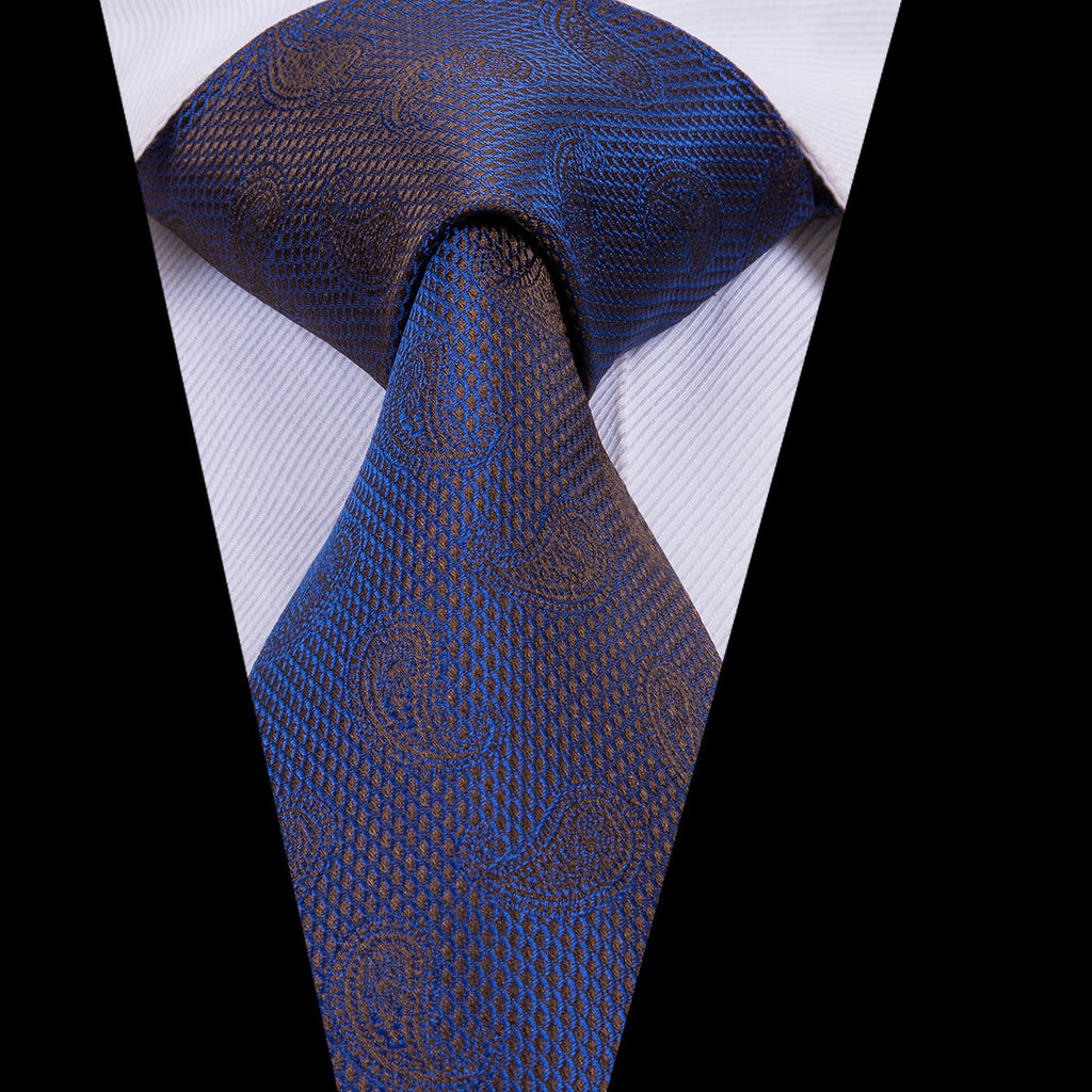 GentCrest Blue Paisley Tie Hanky Cufflinks Set - Image 2