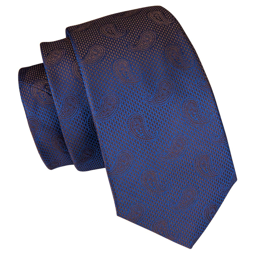 GentCrest Blue Paisley Tie Hanky Cufflinks Set - Image 4