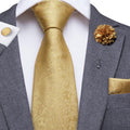 GentCrest Champagne Paisley Tie with Lapel Pin - Image 1
