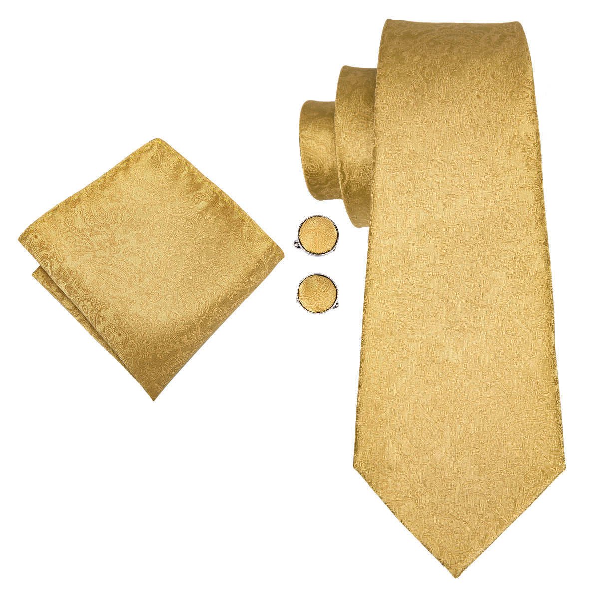 GentCrest Gold Paisley Tie Hanky Cufflinks Set - Image 3