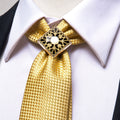 GentCrest Yellow Plaid Tie with Accessories - Image 1