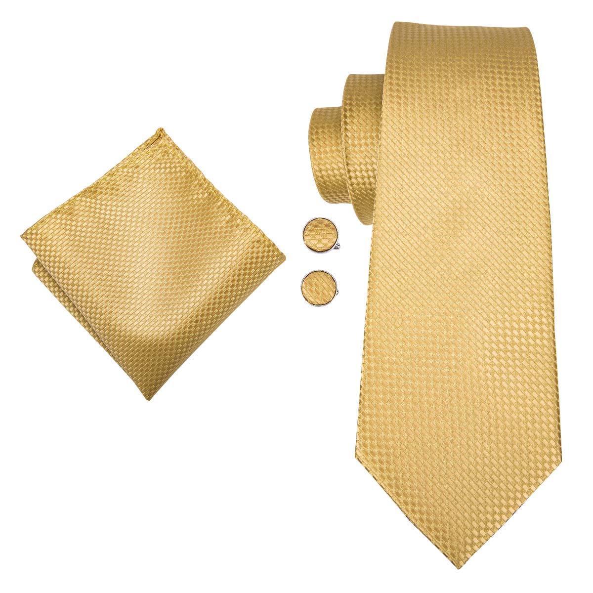 GentCrest Yellow Plaid Tie with Accessories - Image 4