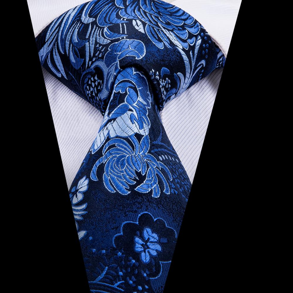 GentCrest Blue Floral Tie Hanky Cufflinks Set - Image 2