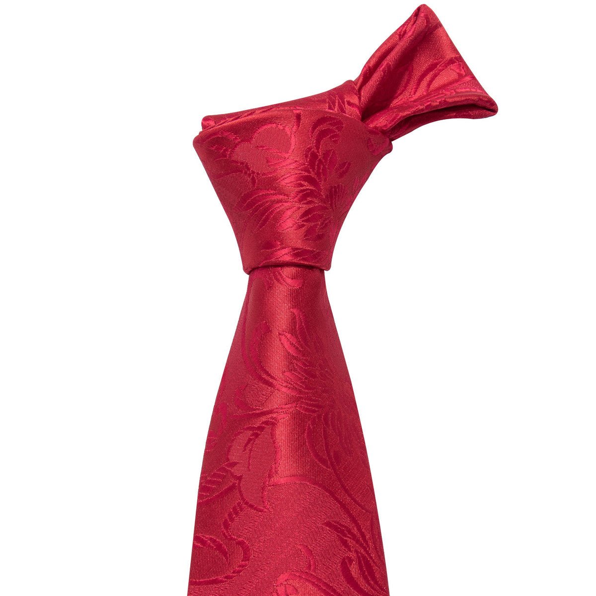 Wedding Red Floral Silk Tie Set - GentCrest - View 3