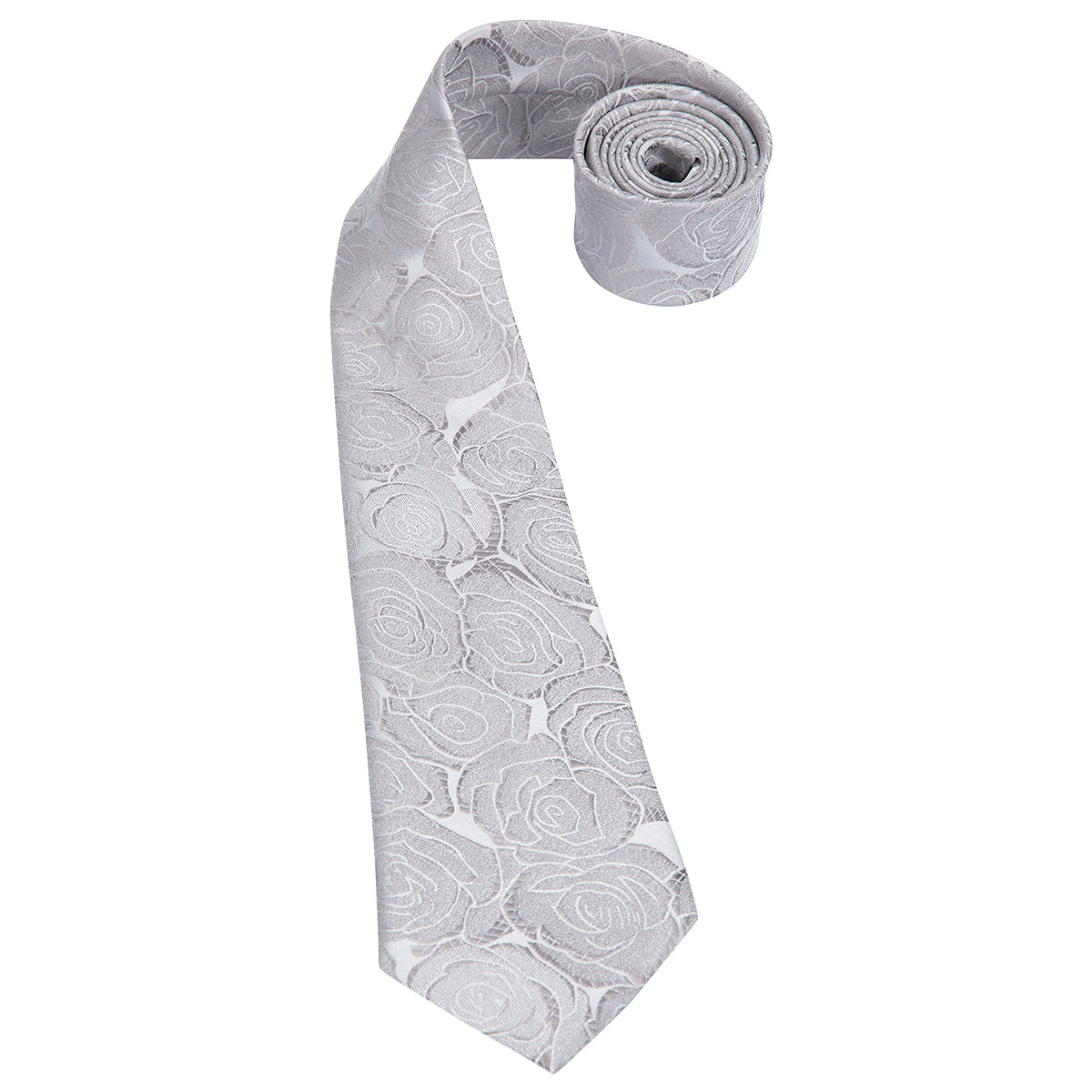GentCrest Grey Floral Tie Hanky Cufflinks Set - Image 5
