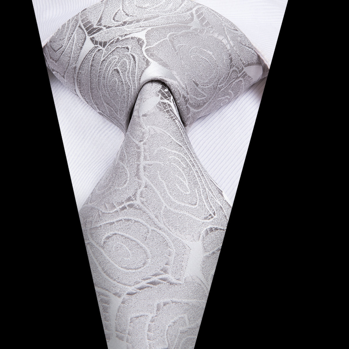 GentCrest Grey Floral Tie Hanky Cufflinks Set - Image 3
