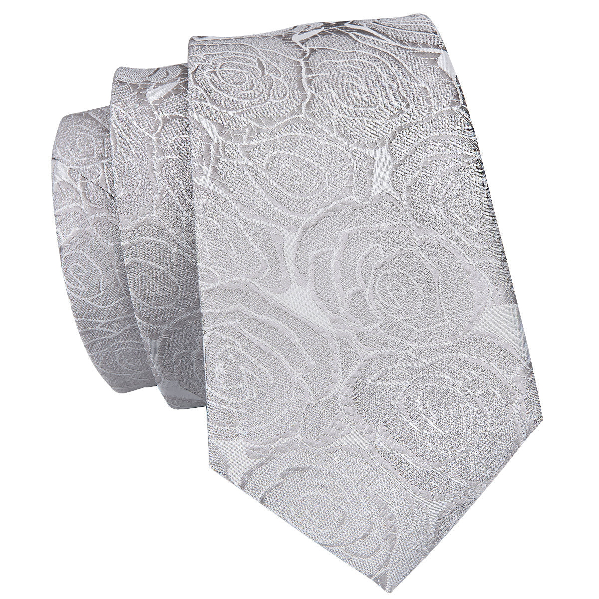 GentCrest Grey Floral Tie Hanky Cufflinks Set - Image 1