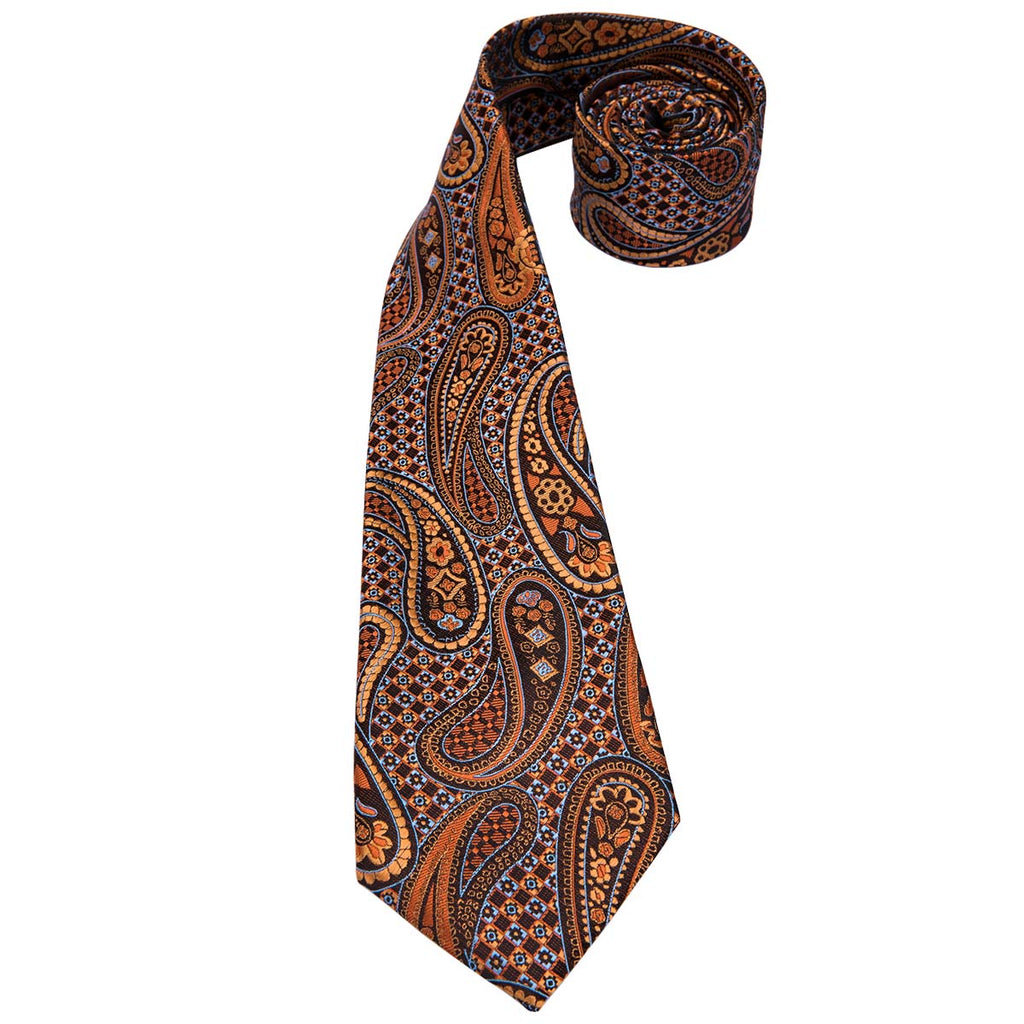 GentCrest Brown Paisley Tie Hanky Cufflinks Set - Image 5