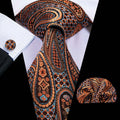 GentCrest Brown Paisley Tie Hanky Cufflinks Set - Image 1