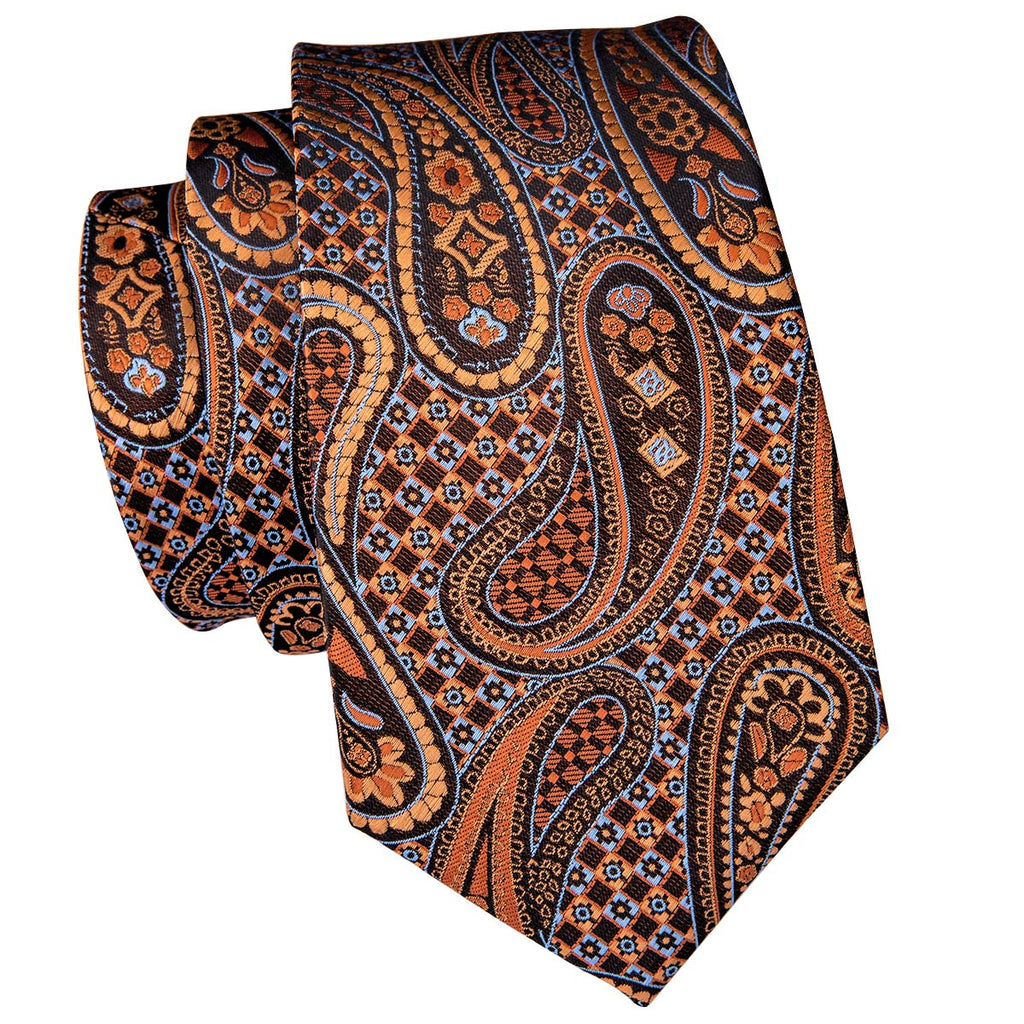 GentCrest Brown Paisley Tie Hanky Cufflinks Set - Image 4