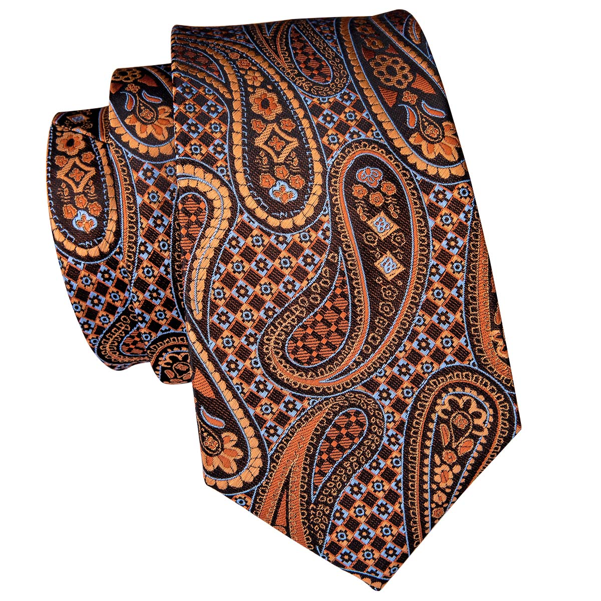 GentCrest Brown Paisley Tie Hanky Cufflinks Set - Image 4