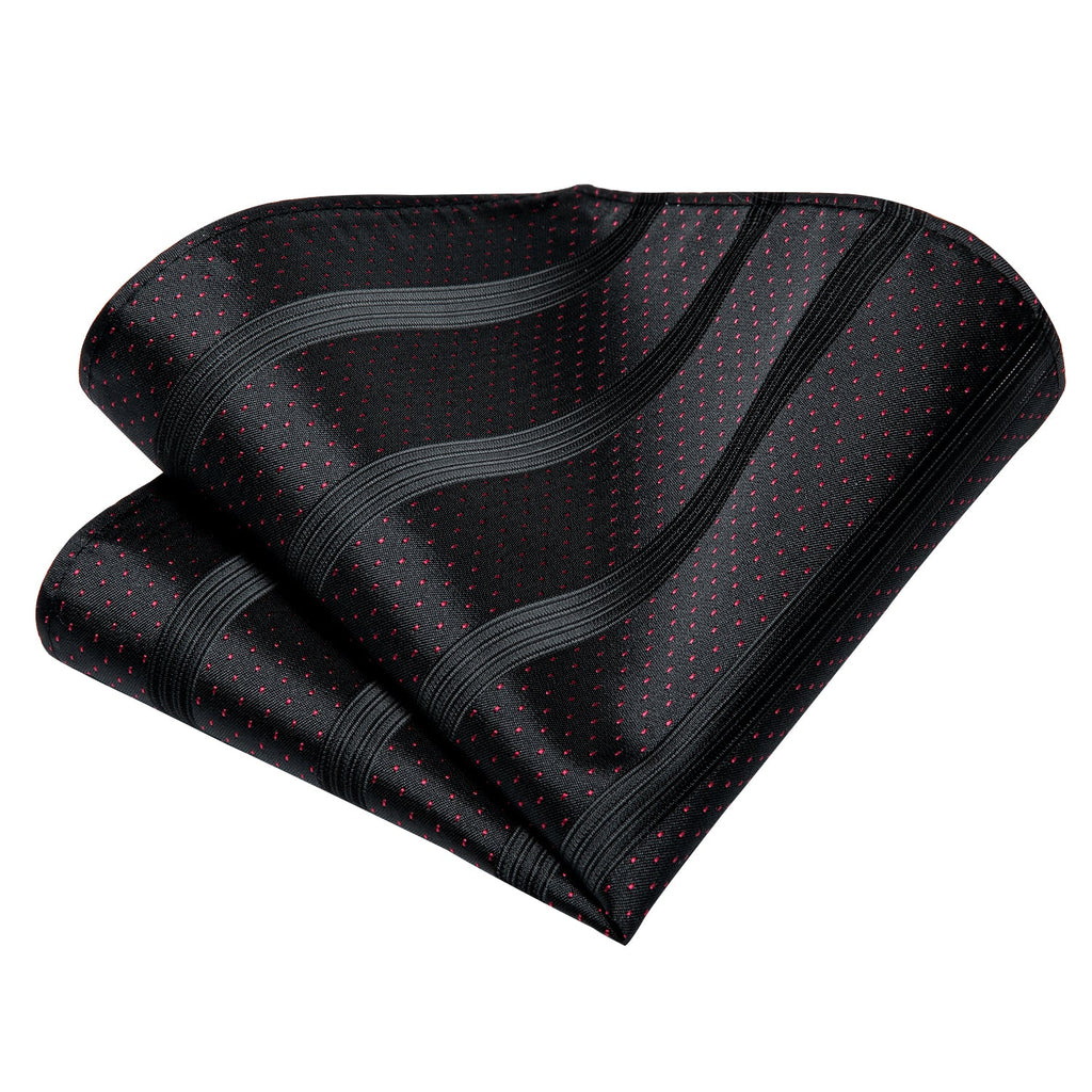 GentCrest Black Striped Tie Hanky Cufflinks Set - Image 4