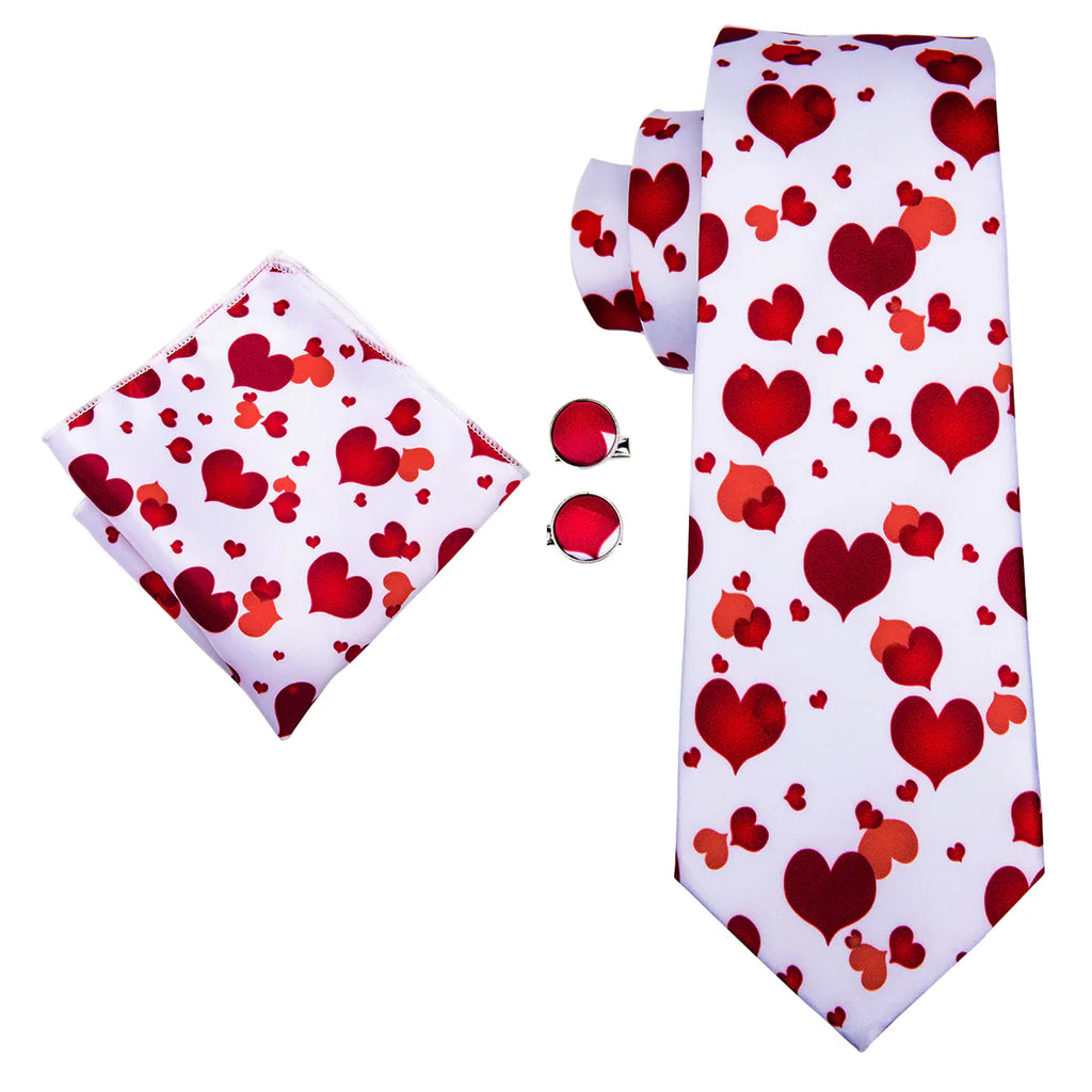 Love Hearts Silk Tie Set - GentCrest - View 2