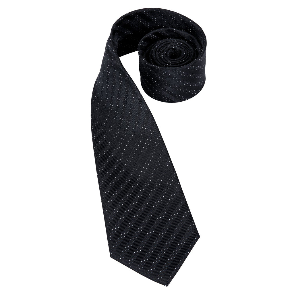 GentCrest Black Striped Tie Hanky Cufflinks Set - Image 3