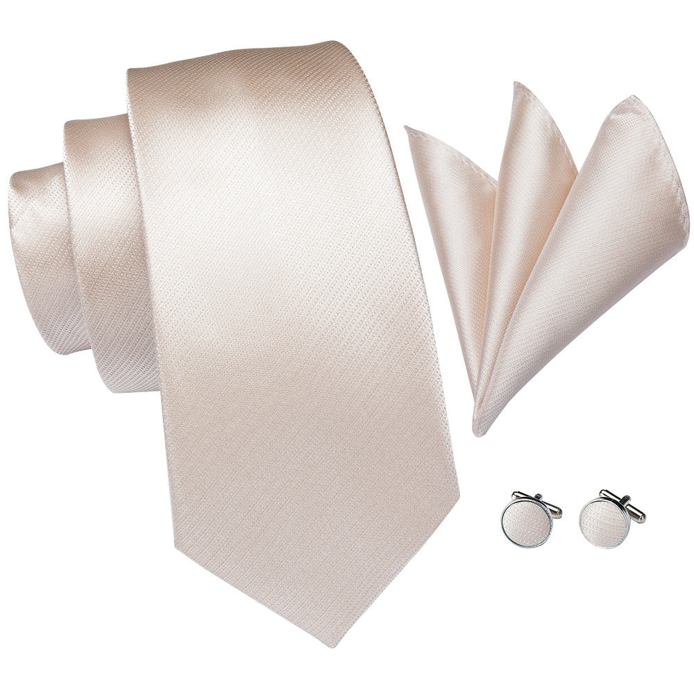 GentCrest Champagne Solid Tie Hanky Cufflinks Set - Image 2