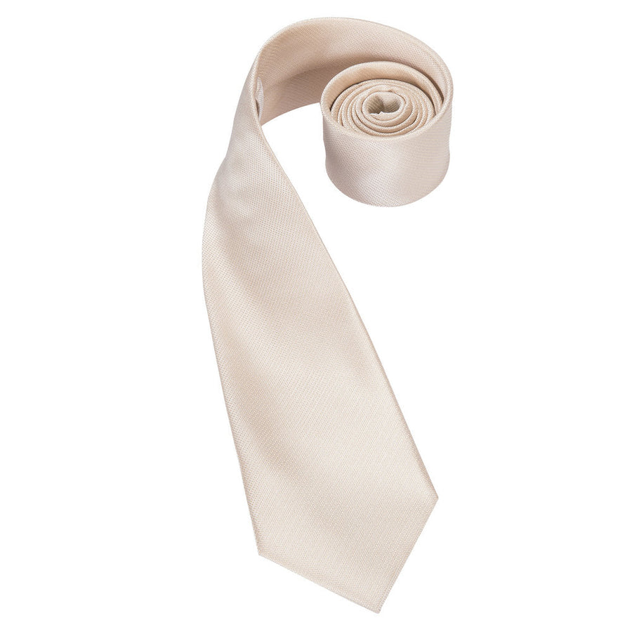 Champagne Solid XL Silk Tie Set - GentCrest - View 3