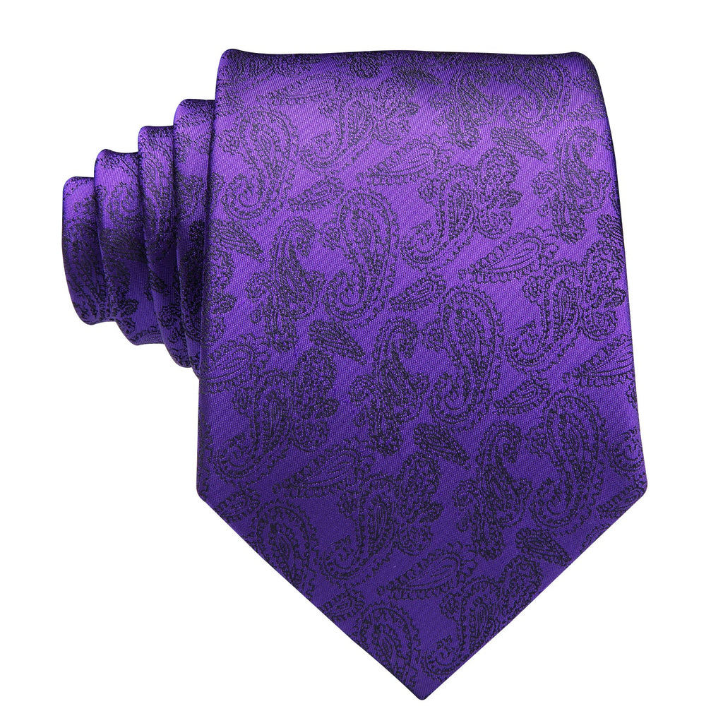 GentCrest Purple Paisley Tie Hanky Cufflinks Set - Image 6