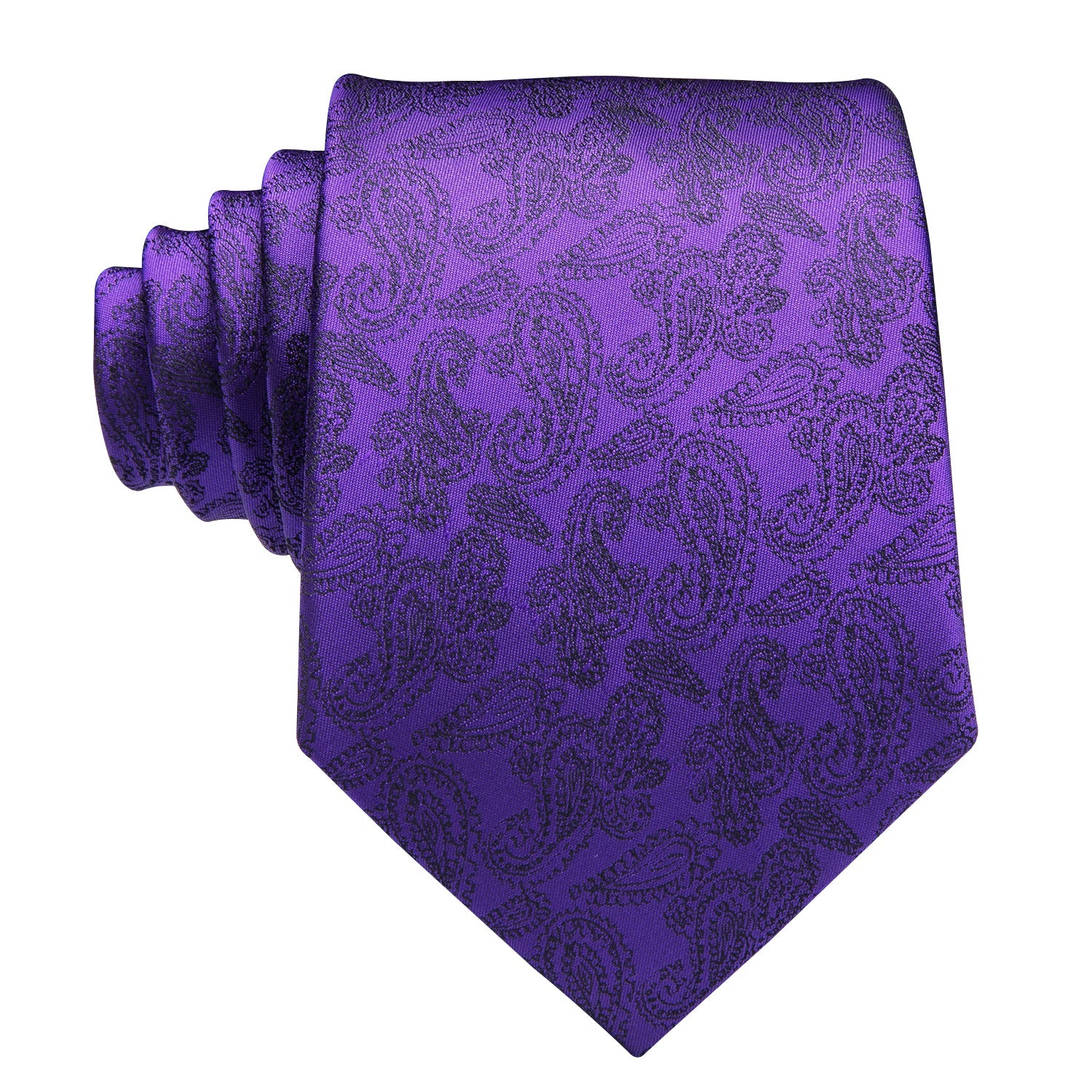 GentCrest Purple Paisley Tie Hanky Cufflinks Set - Image 6