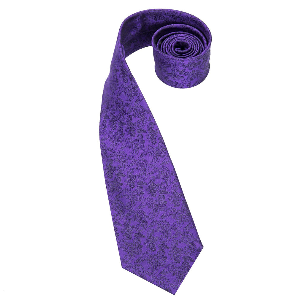 GentCrest Purple Paisley Tie Hanky Cufflinks Set - Image 4