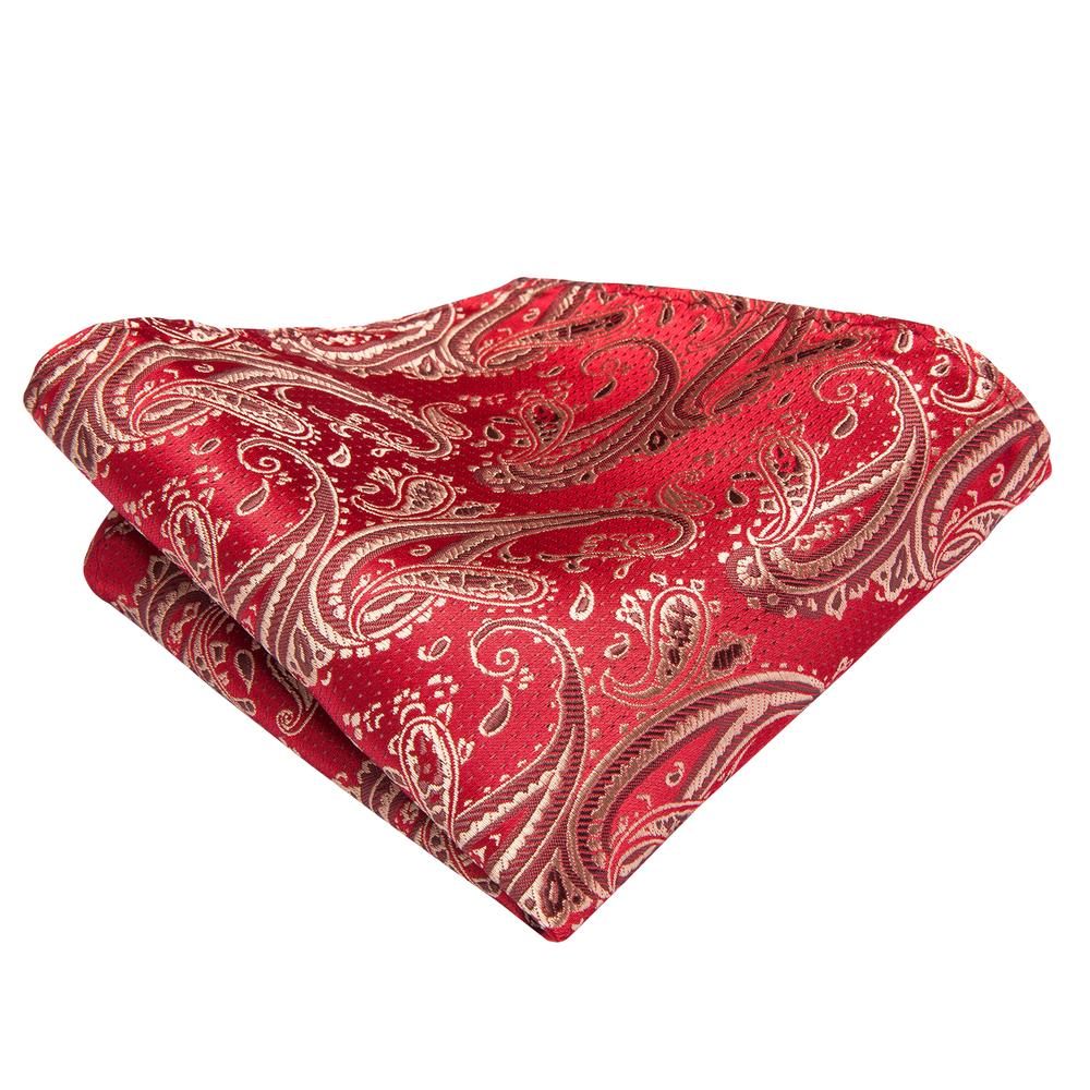 GentCrest Red Paisley Tie Hanky Cufflinks Set - Image 4