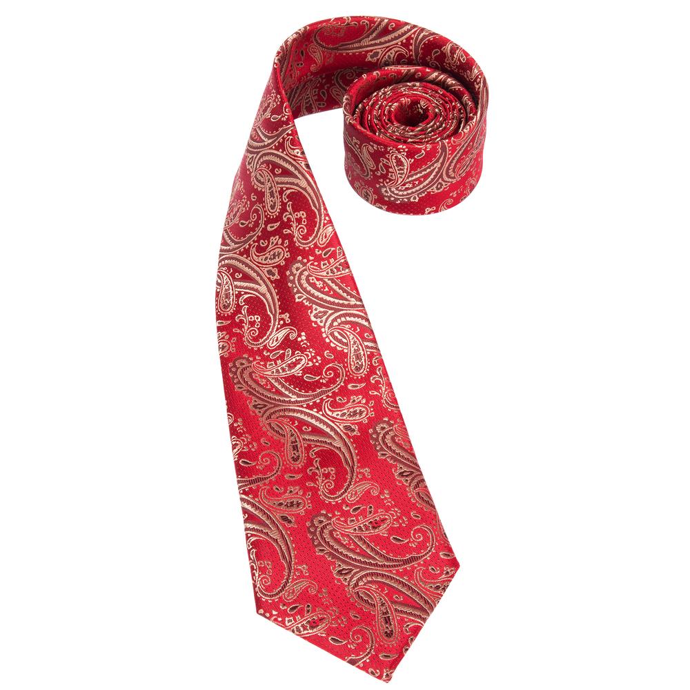 GentCrest Red Paisley Tie Hanky Cufflinks Set - Image 3