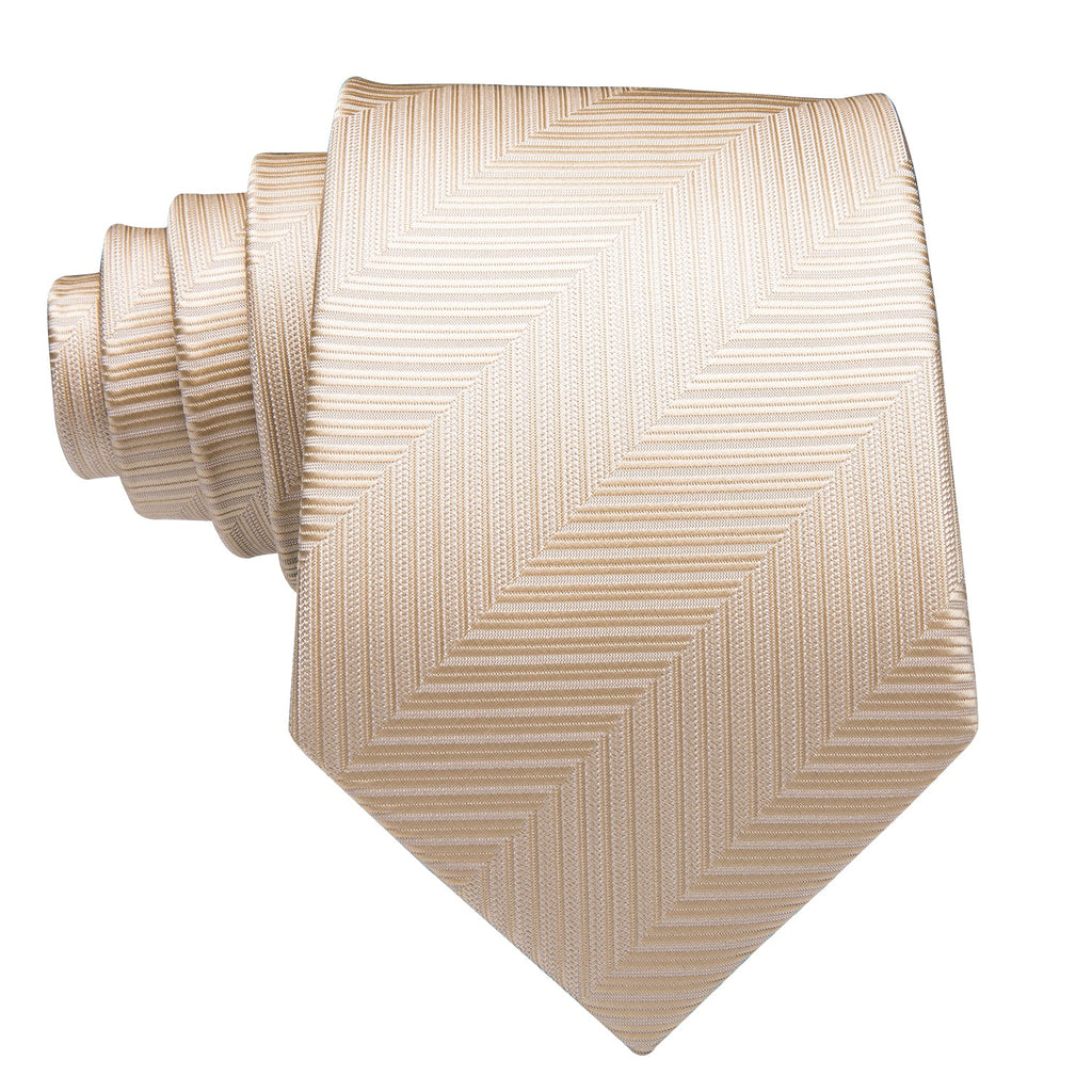 GentCrest Beige Striped Tie Hanky Cufflinks Set - Image 3