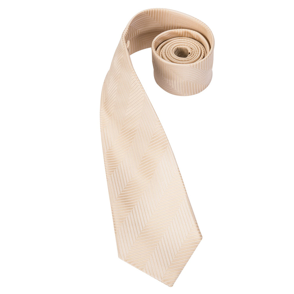 GentCrest Beige Striped Tie Hanky Cufflinks Set - Image 4