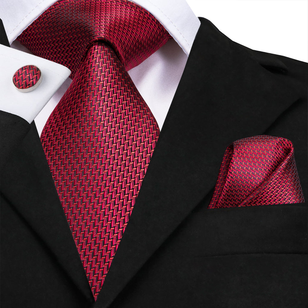 GentCrest Black Textured Tie Hanky Cufflinks Set - Image 1