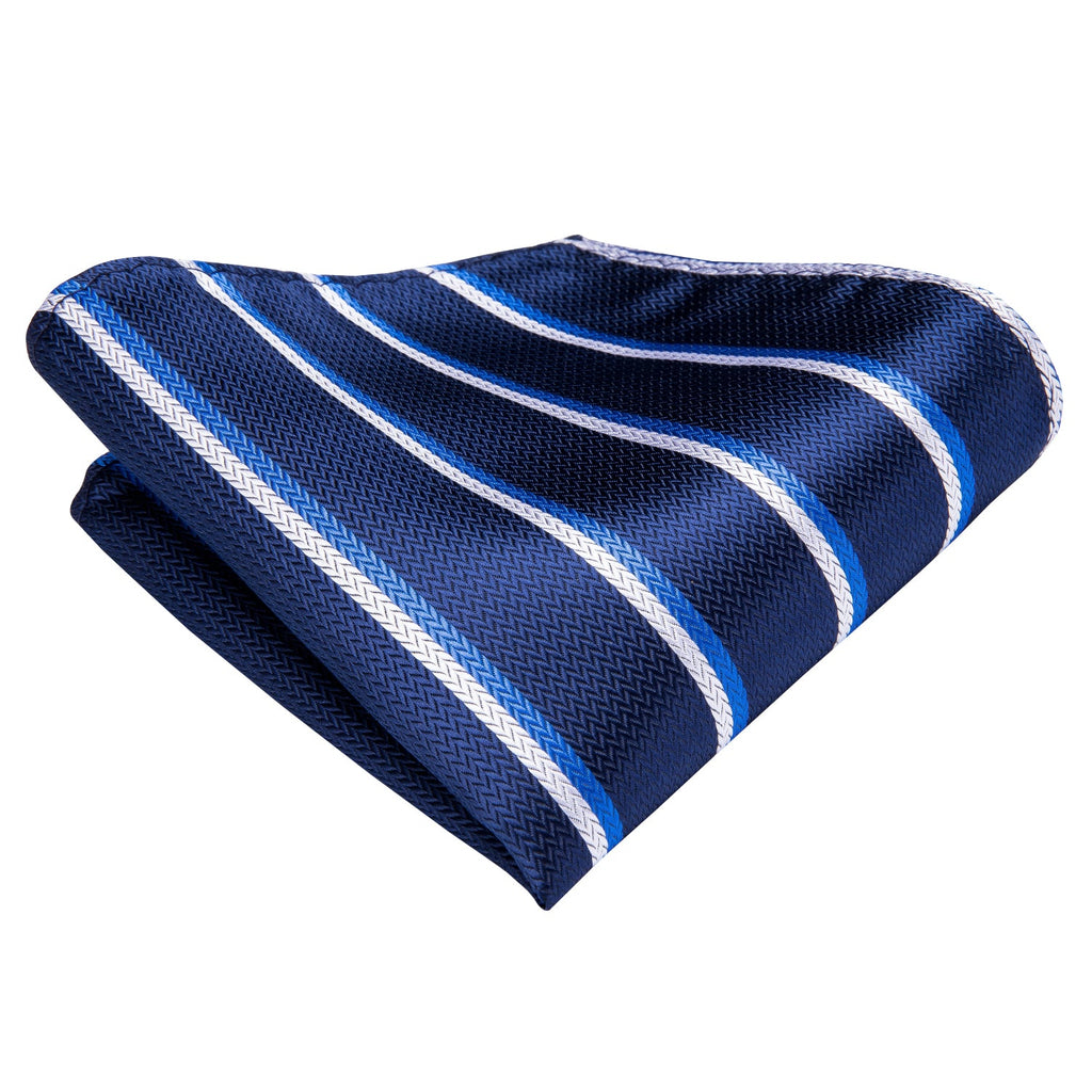 GentCrest Blue Striped Tie Hanky Cufflinks Set - Image 3