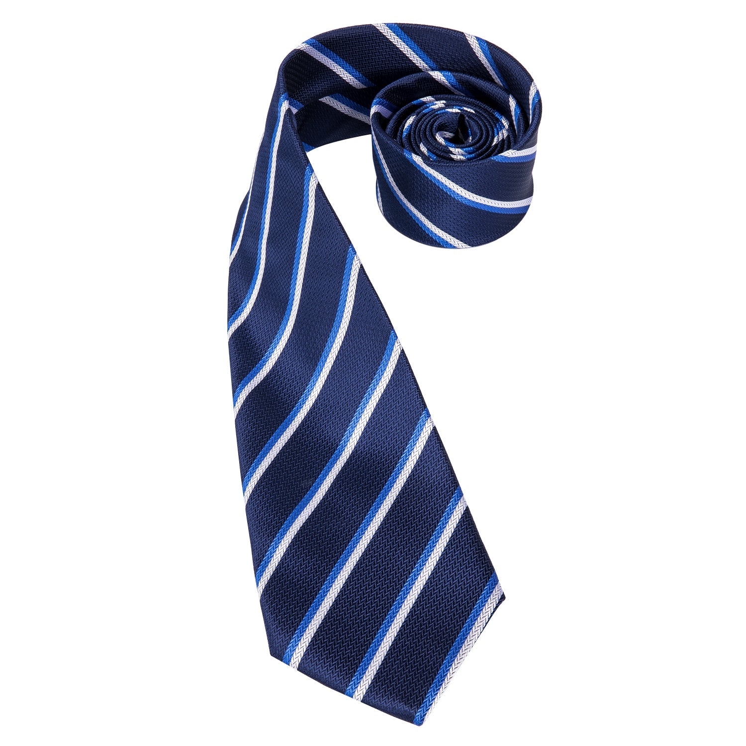 GentCrest Blue Striped Tie Hanky Cufflinks Set - Image 5