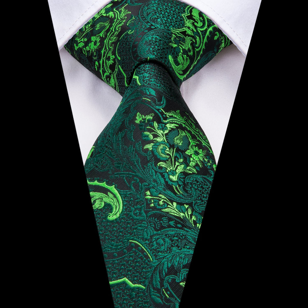 GentCrest Green Paisley Tie Hanky Cufflinks Set - Image 2